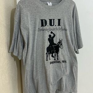 Gray Short Sleeve Tee with Graphic Design